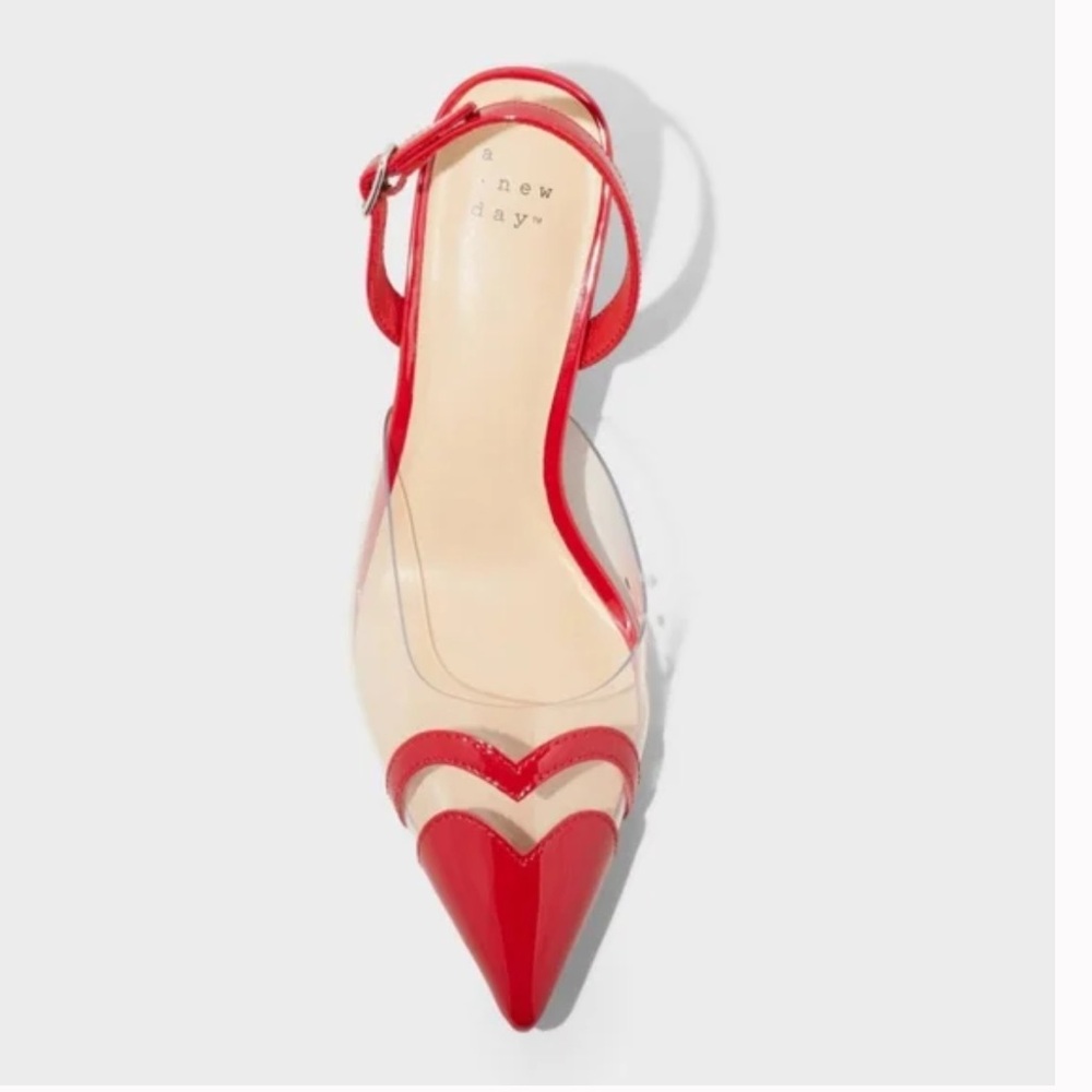A New Day Red Heart Slingback Heels